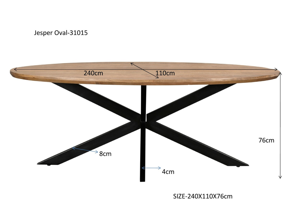 Eettafel Jesper Ovaal 240 cm