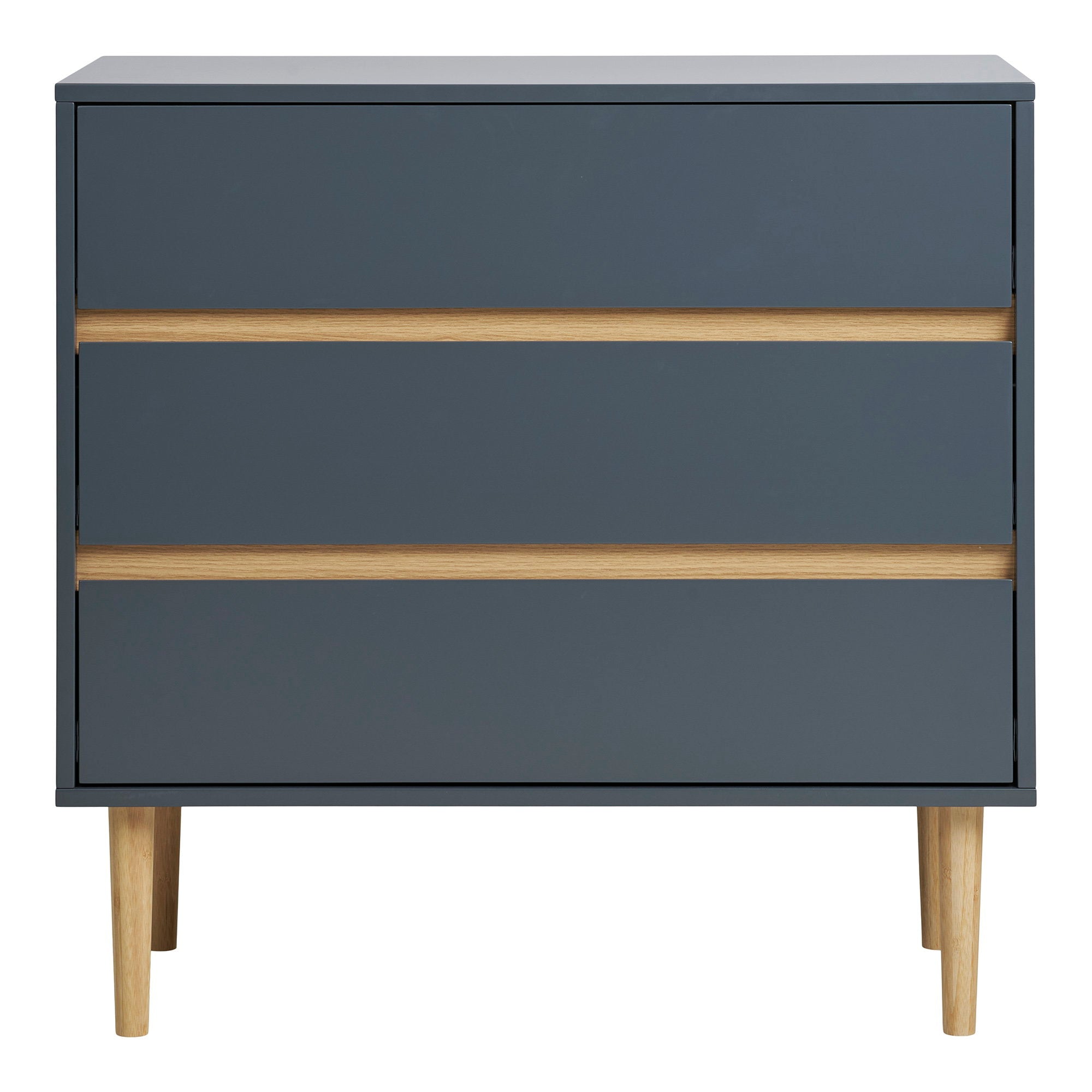 Bisley Chest - ladekast, geverfd hout, 3 lades, donkergrijs 80x40x80 cm