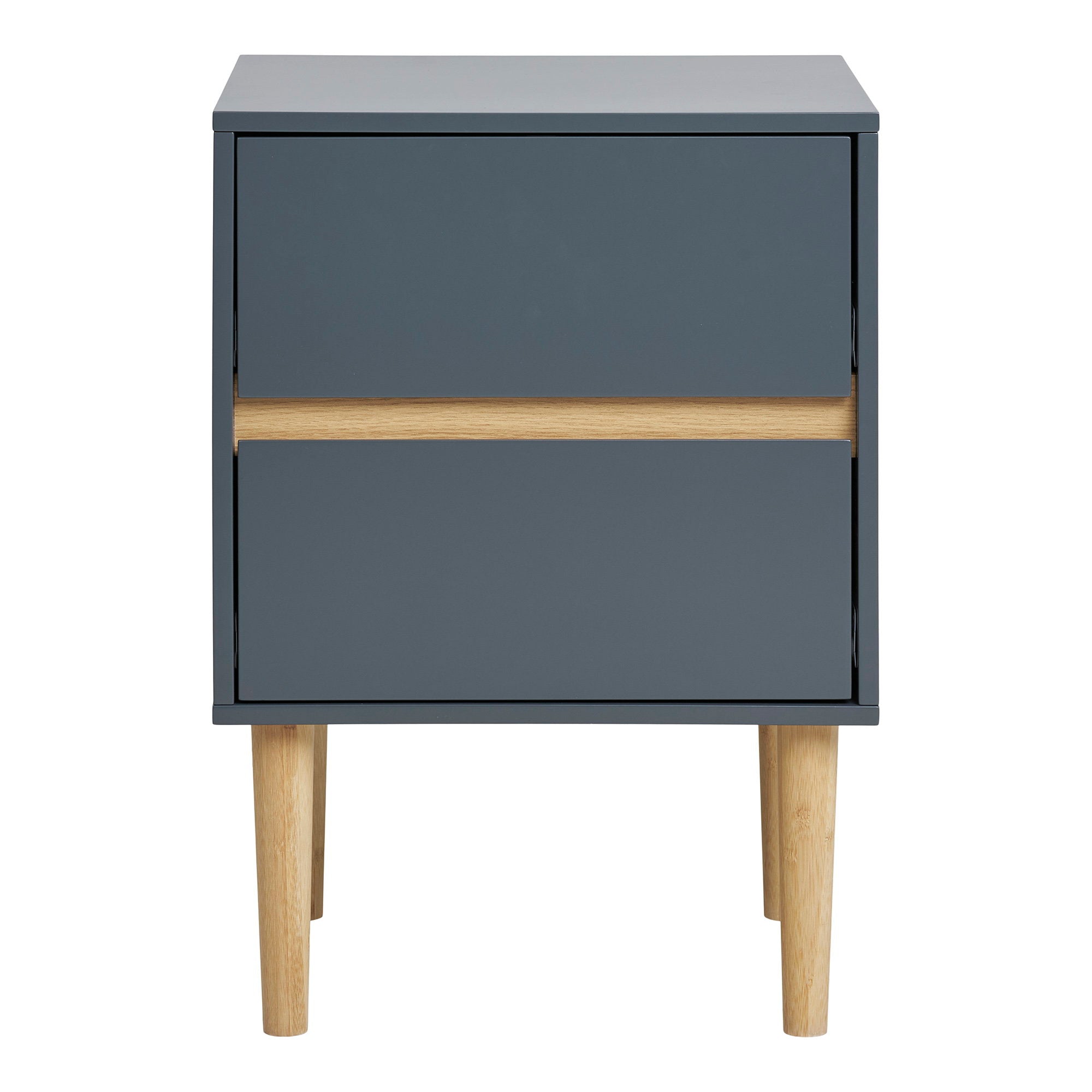 Bisley Bijzettafel - Bijzettafel, geverfd hout, 2 lades, donkergrijs 40x35x55 cm