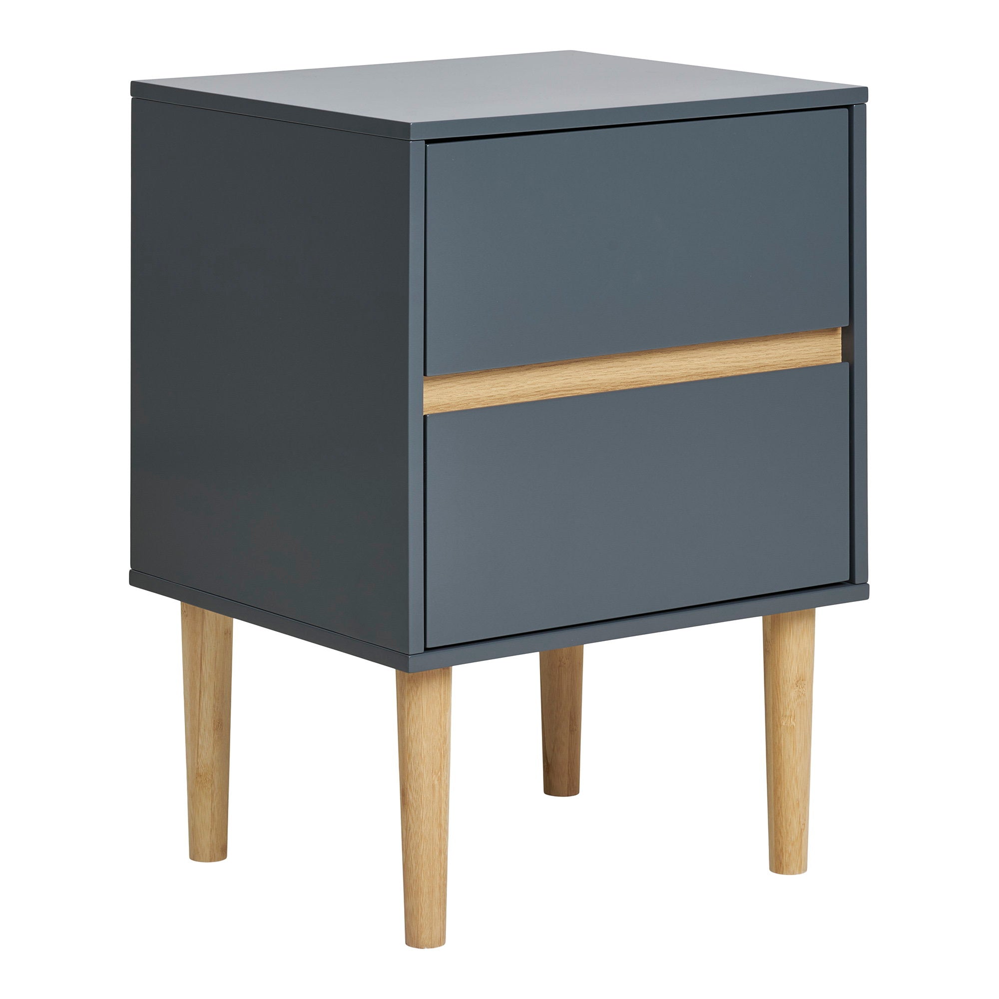 Bisley Bijzettafel - Bijzettafel, geverfd hout, 2 lades, donkergrijs 40x35x55 cm