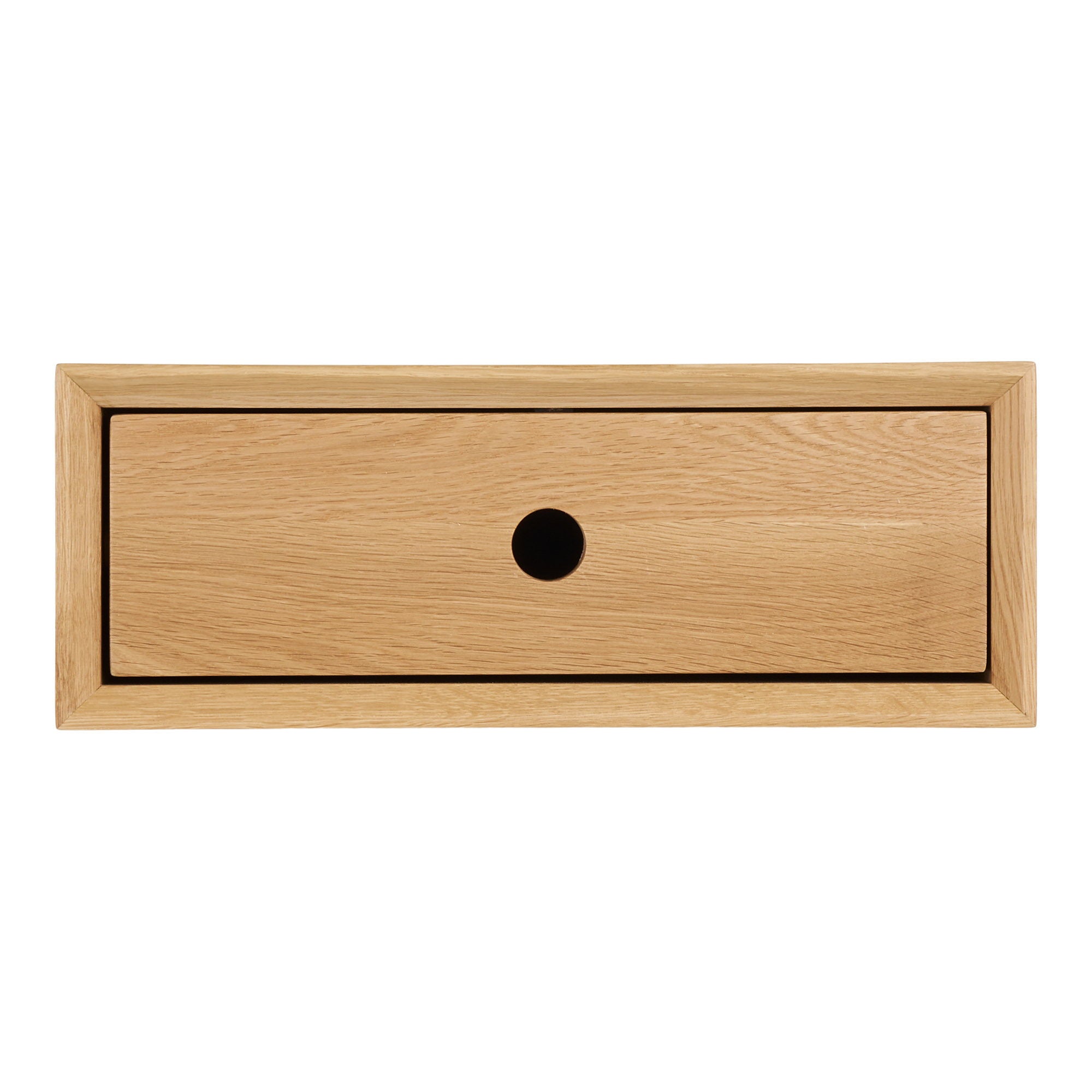 Luzern Wandkastje - Wandkastje, 1 lade, gelakt eiken 40x25x15 cm