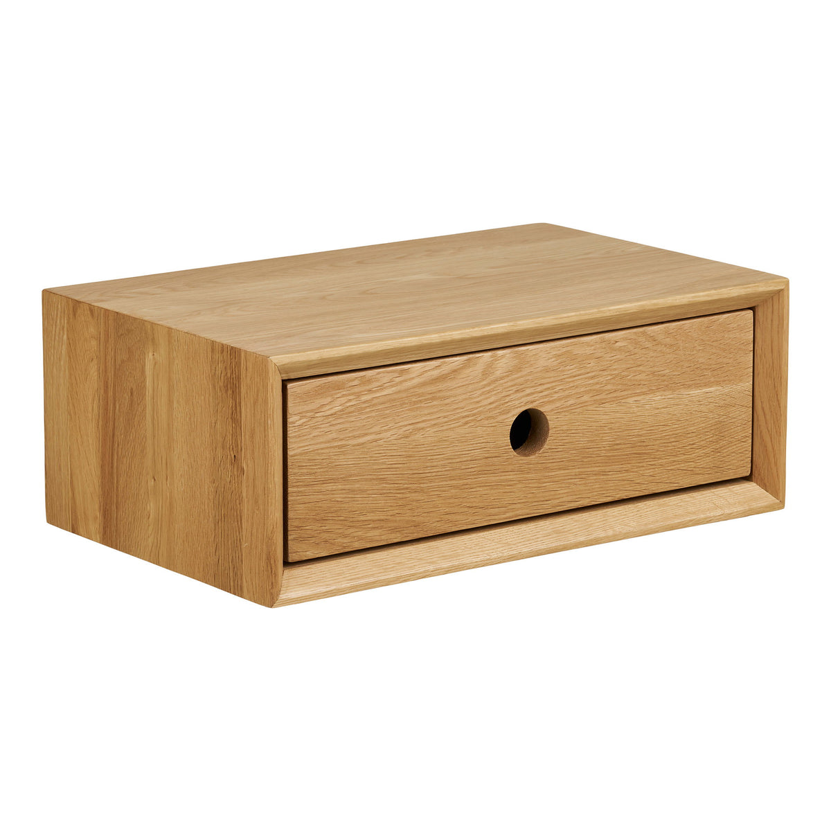 Luzern Wandkastje - Wandkastje, 1 lade, gelakt eiken 40x25x15 cm