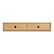 Luzern wandgemonteerde ladekast - 2 lades, gelakt eiken, 80x25x15 cm