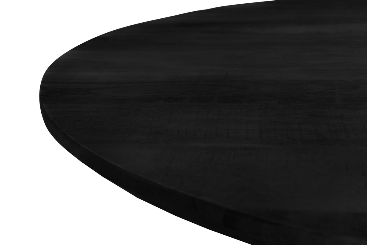 Eettafel Jesper Rond Zwart 130 cm