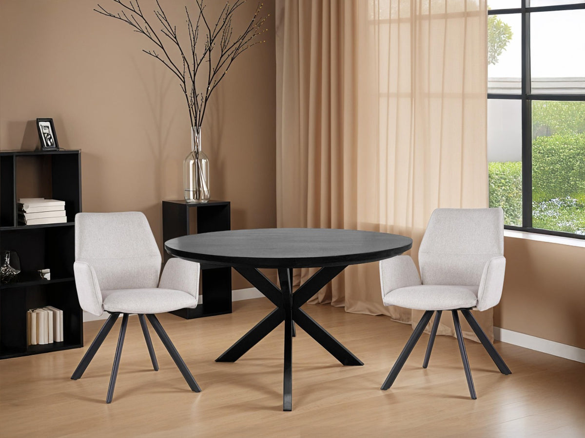 Eettafel Jesper Rond Zwart 130 cm