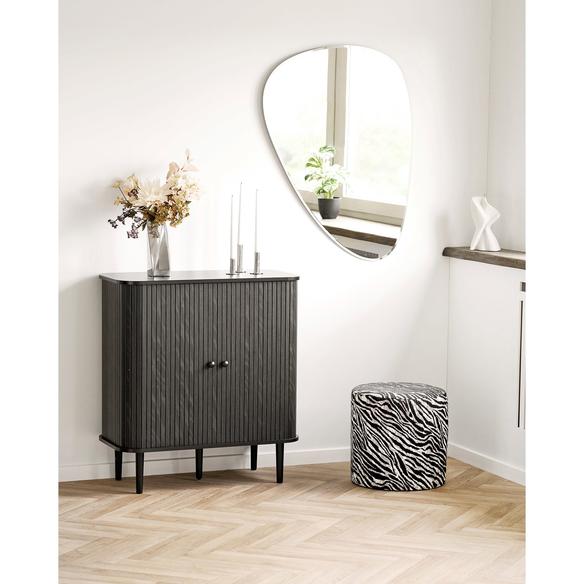 Nikko Sideboard - dressoir, 2 deuren, zwart 80x40x87 cm