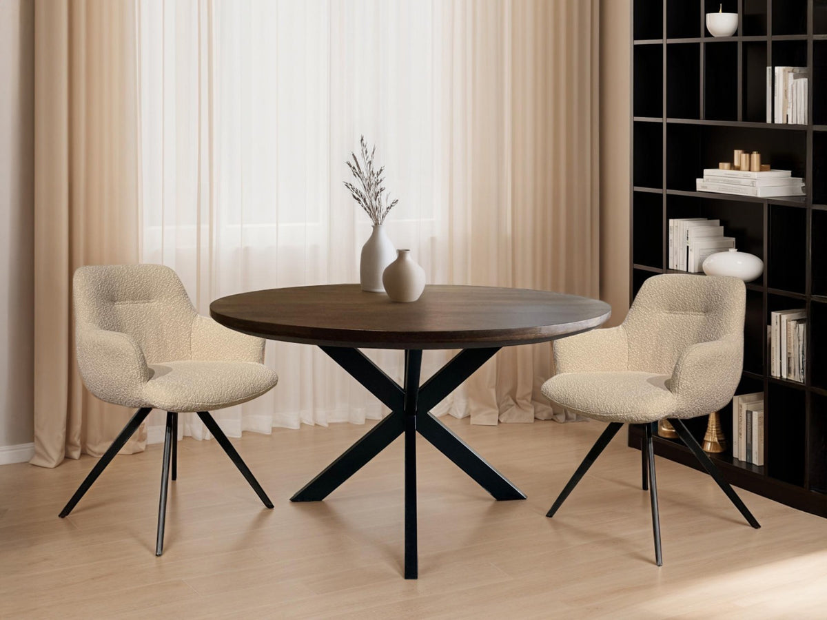 Eettafel Jesper Rond Bruin 130 cm