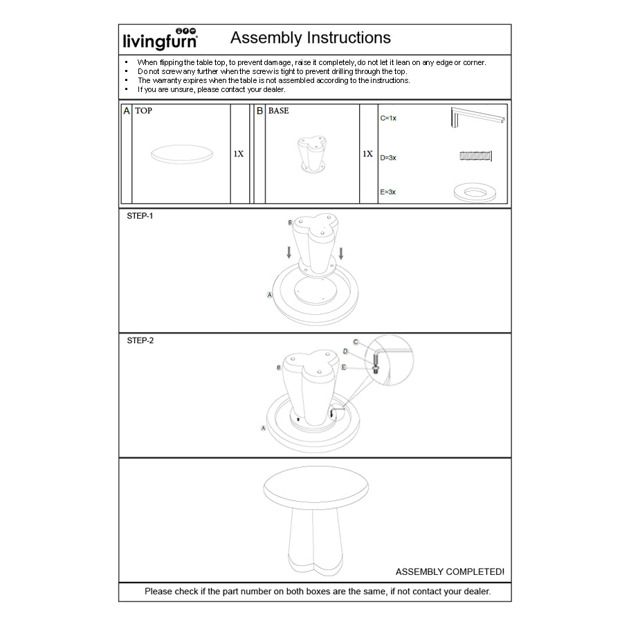 Salontafel Brix Clubs 50 cm