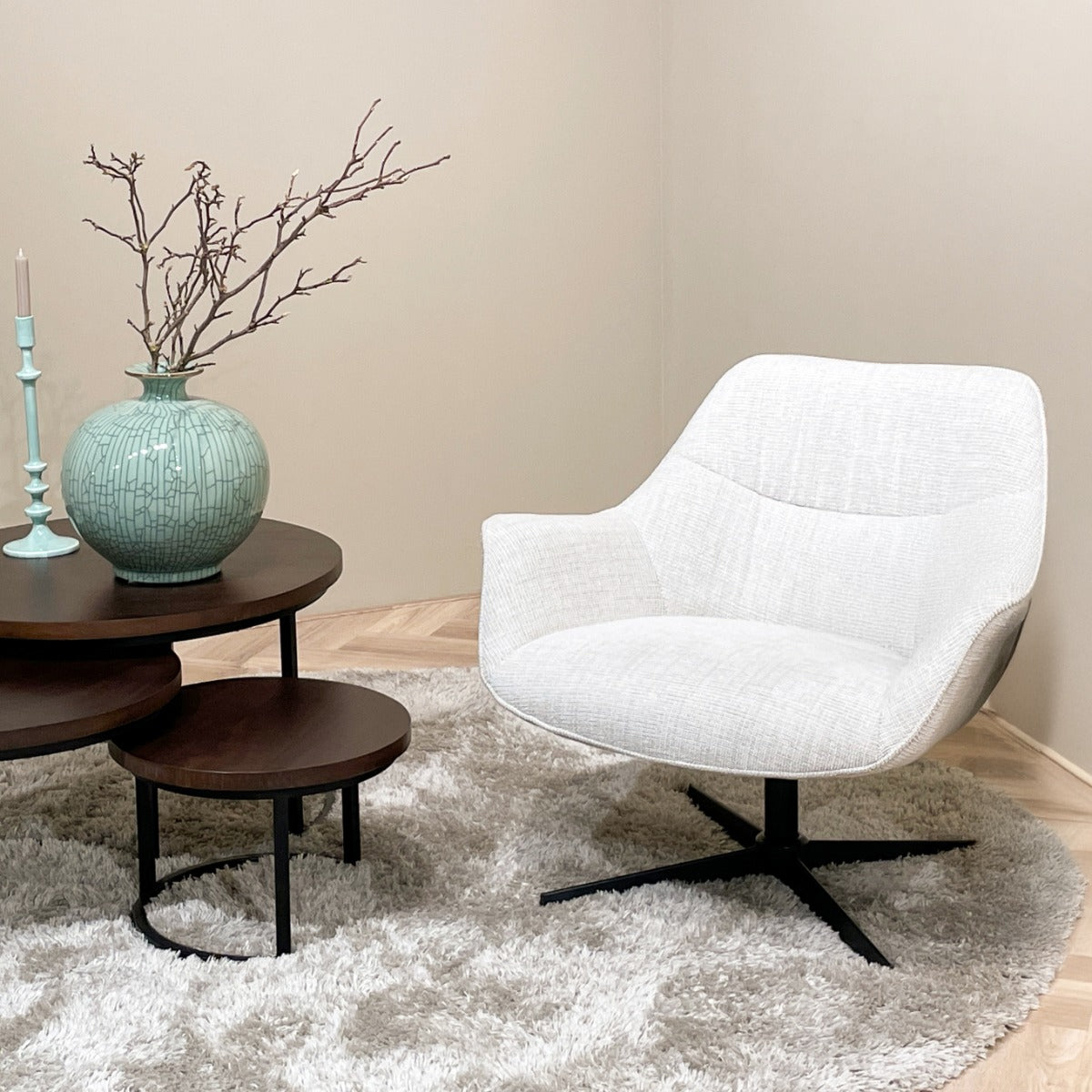 Draaifauteuil Daphne Grijsbeige