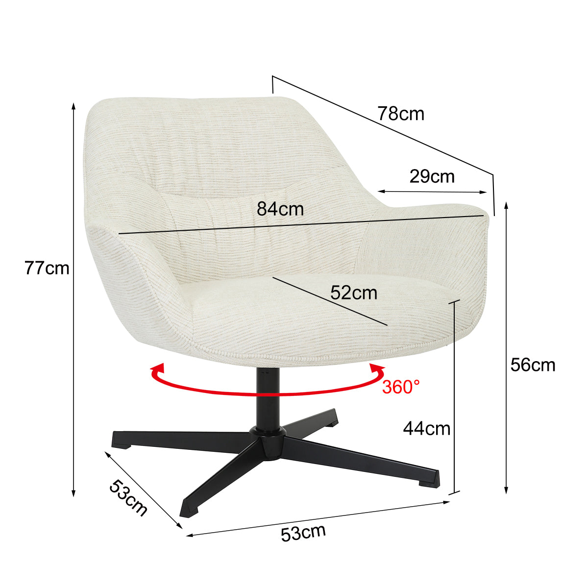 Draaifauteuil Daphne zand