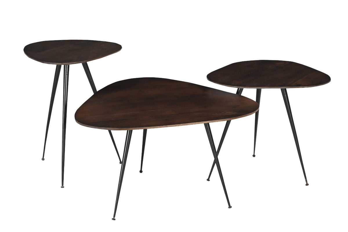 Salontafel Brix Loua Bruin set van 3