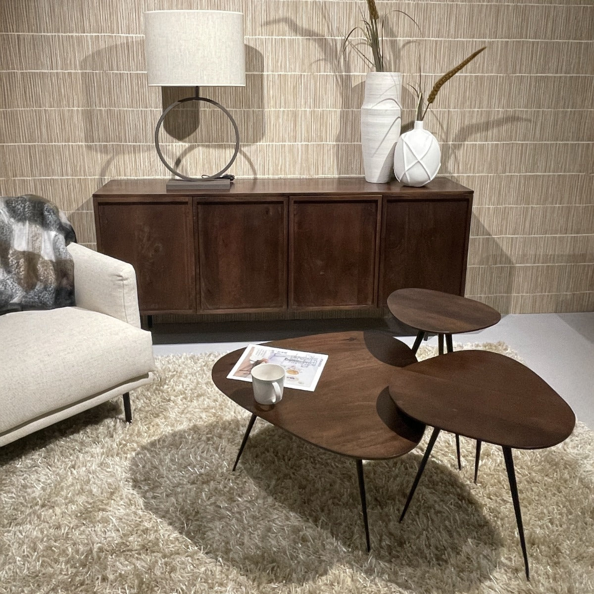 Salontafel Brix Loua Bruin set van 3