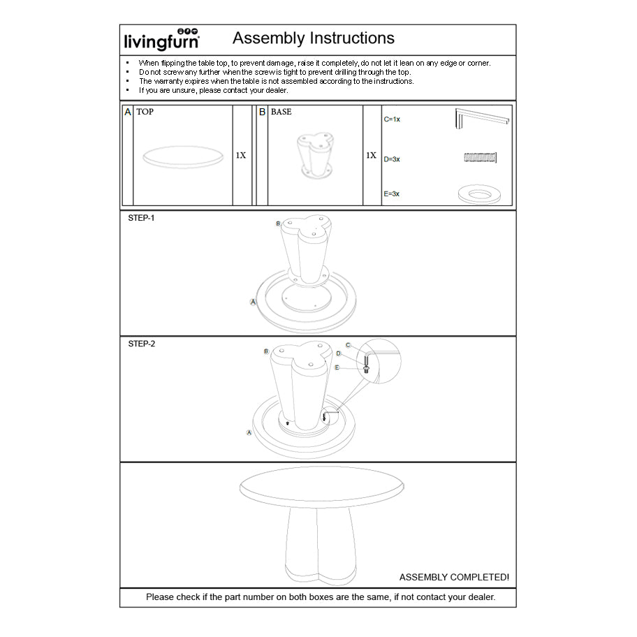 Eettafel Brix Clubs Sandy 130 cm