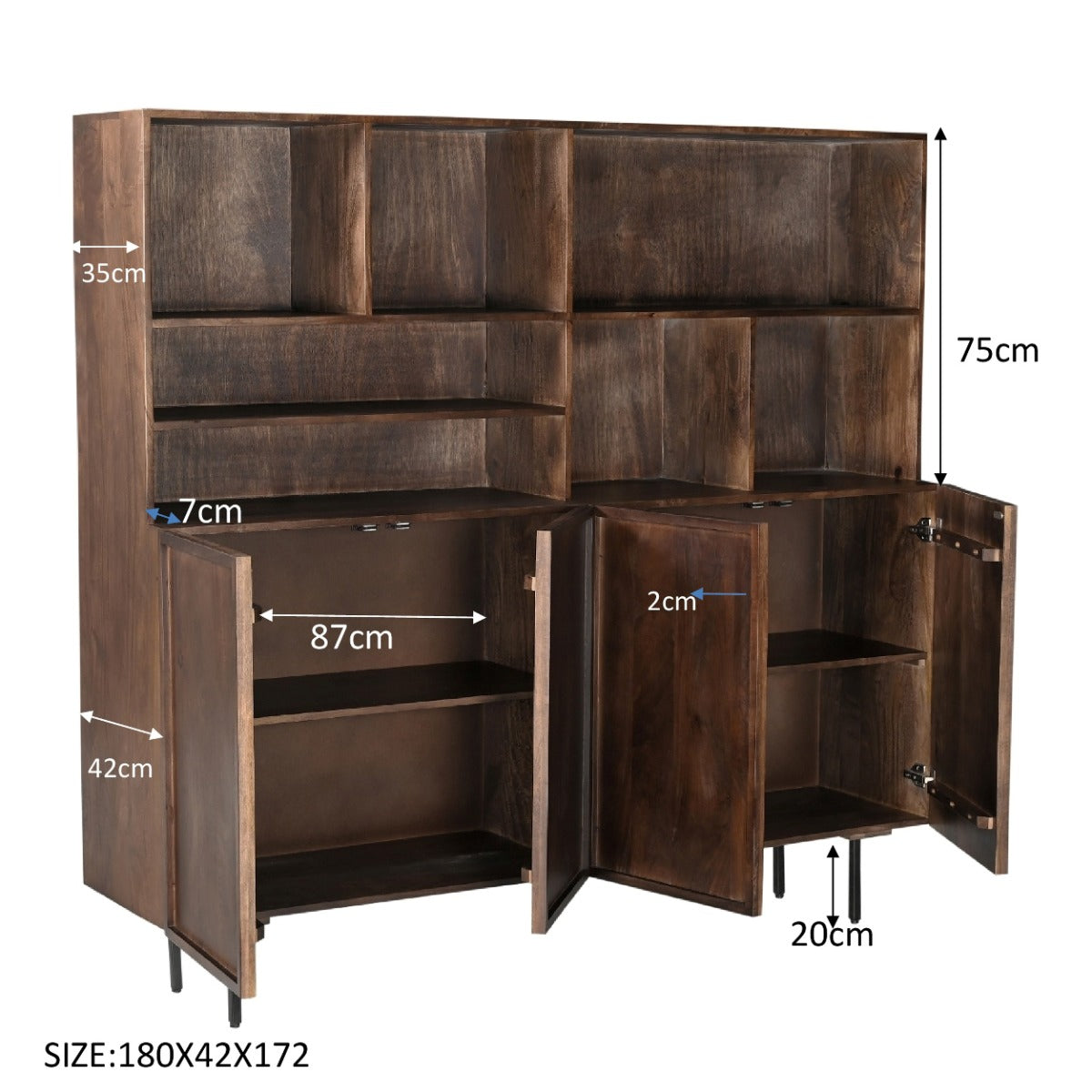 Wandkast Elan bruin 180 cm