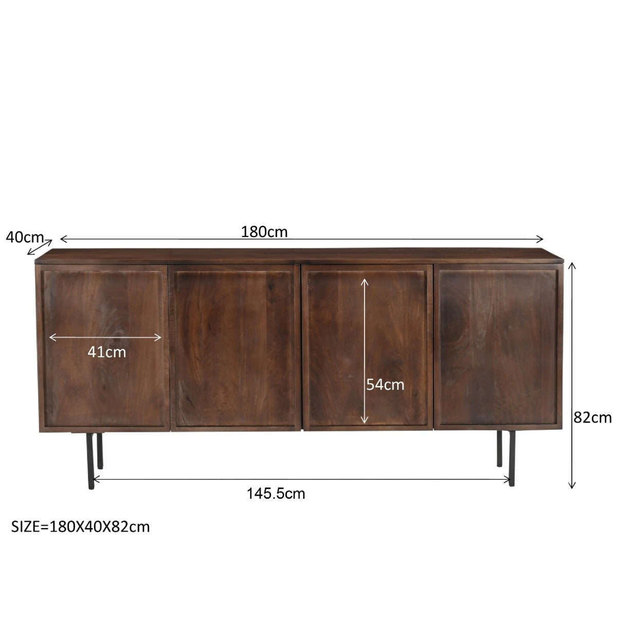 Dressoir Elan bruin 180 cm