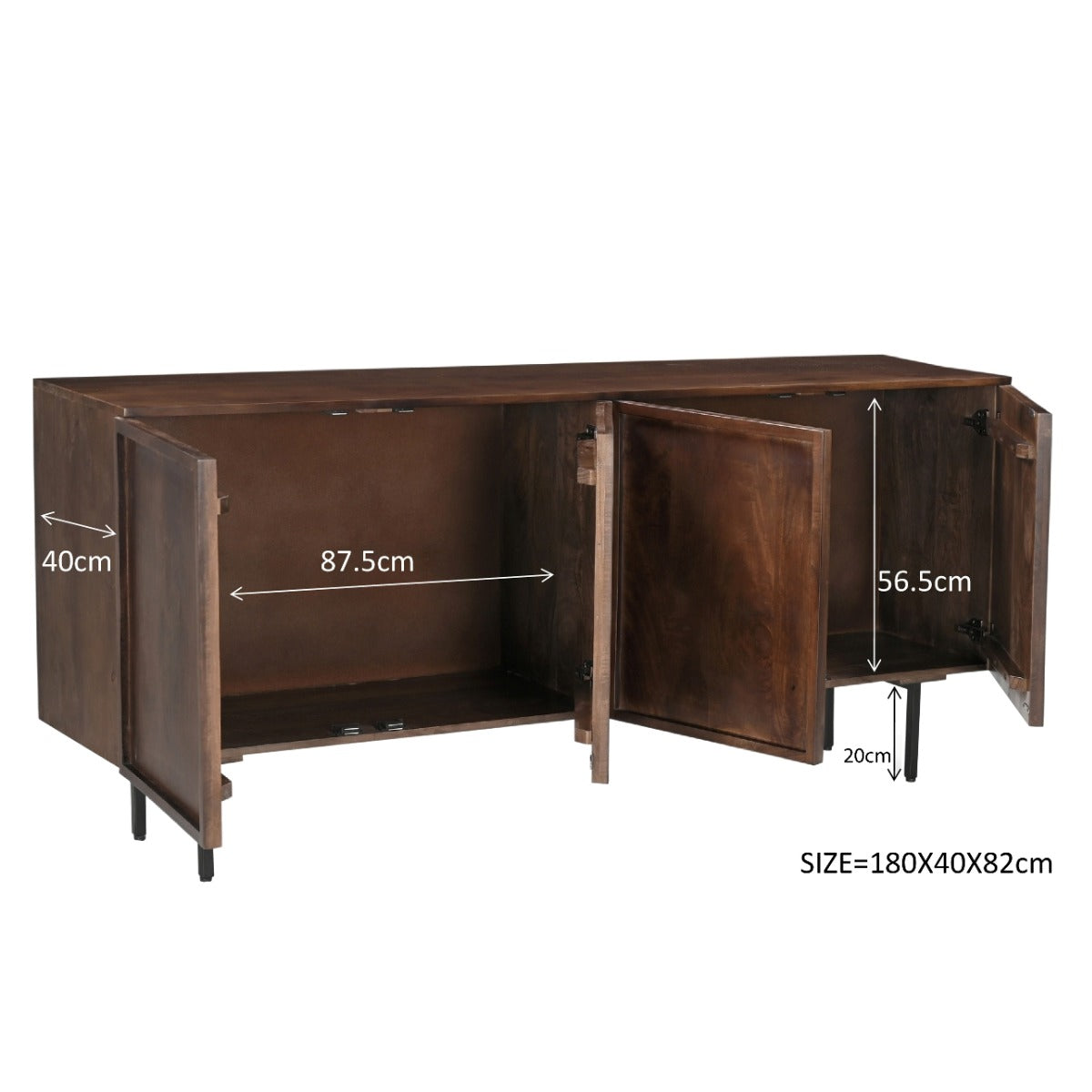 Dressoir Elan bruin 180 cm