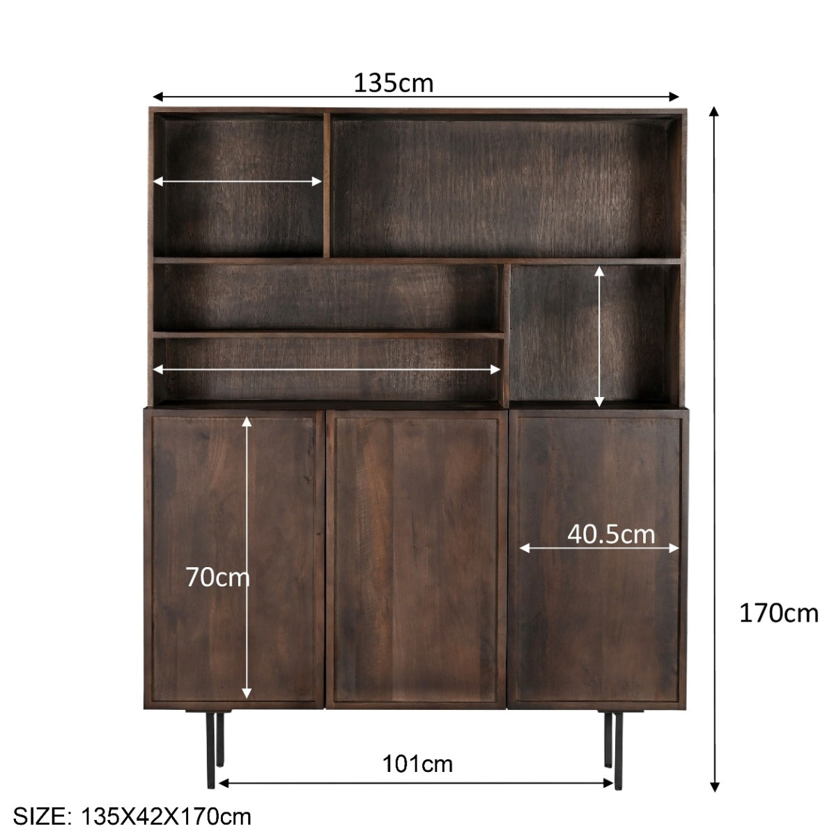 Wandkast Elan Bruin 135 cm