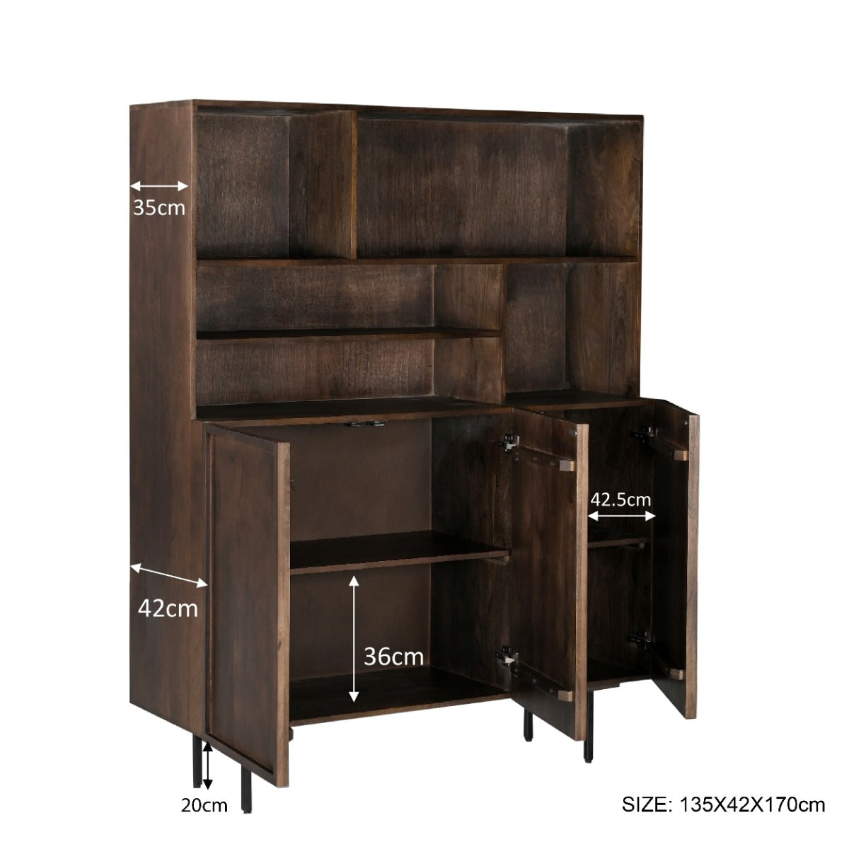 Wandkast Elan Bruin 135 cm