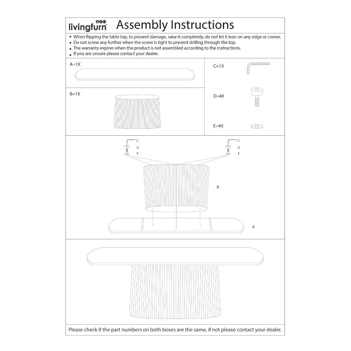 Bijzettafel Salvator Walnoot 140 cm - Wandtafel