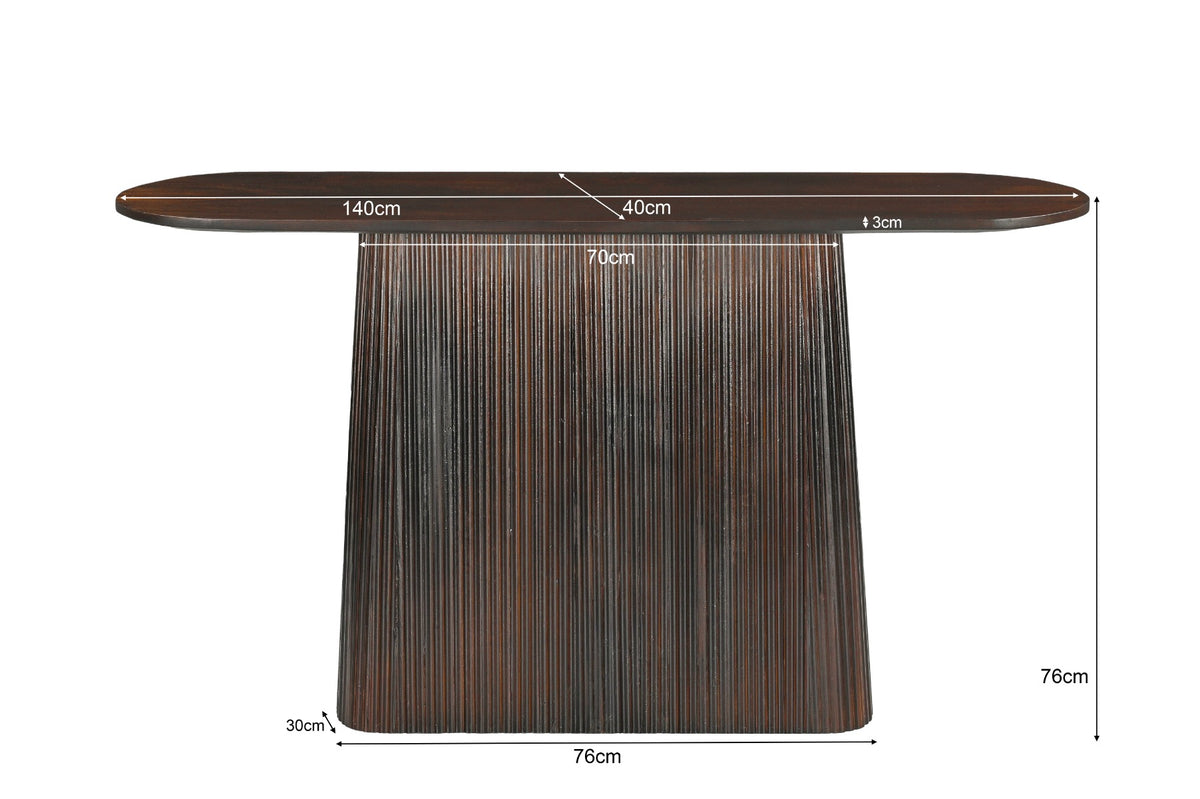 Bijzettafel Salvator Walnoot 140 cm - Wandtafel