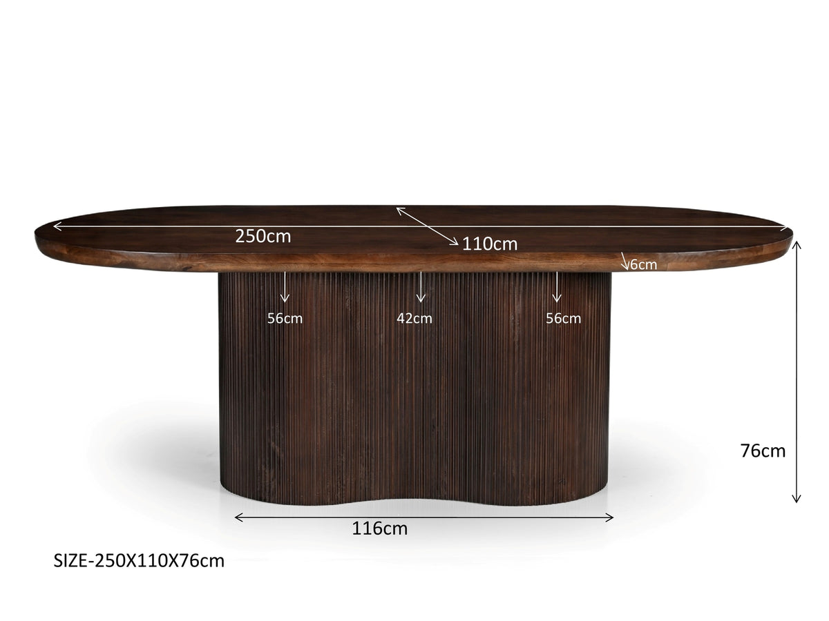 Eettafel Sevilla Bruin 250 cm