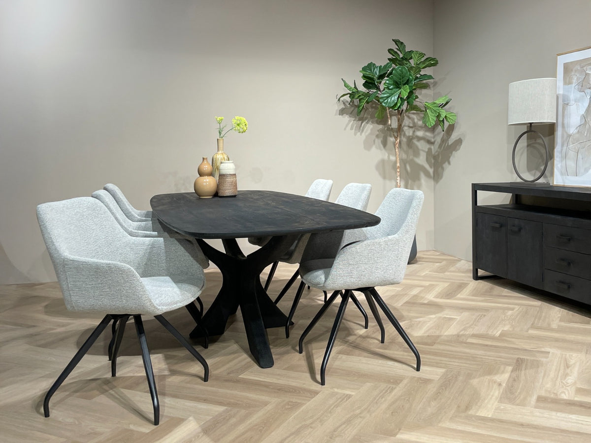 Eettafel Brix Montreaux Zwart 220 cm