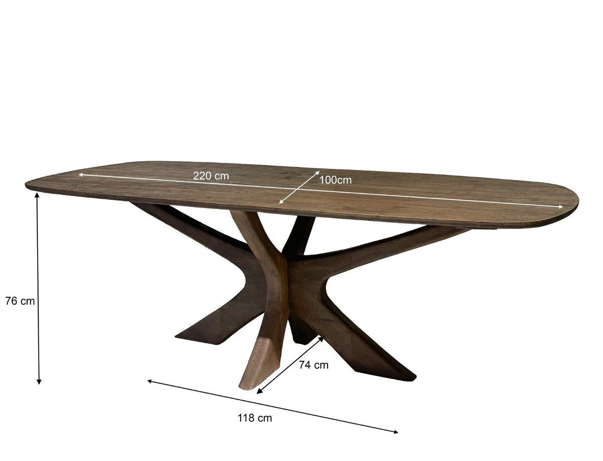 Eettafel Brix Montreaux Bruin 220 cm