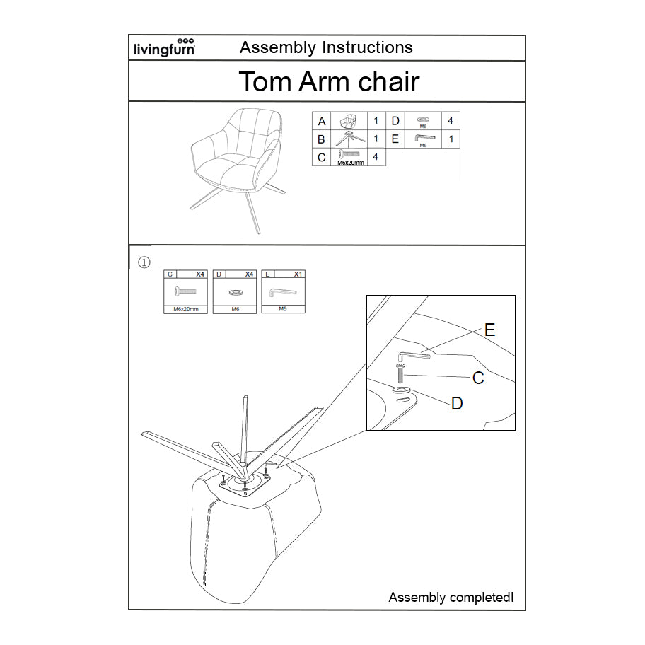 Draaifauteuil Tom Zand