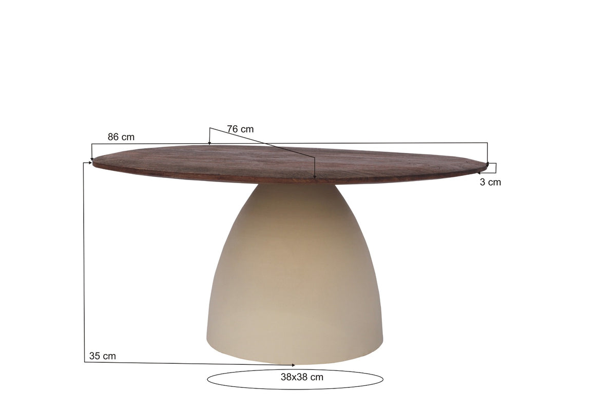 Salontafel Brix bruin 86 cm