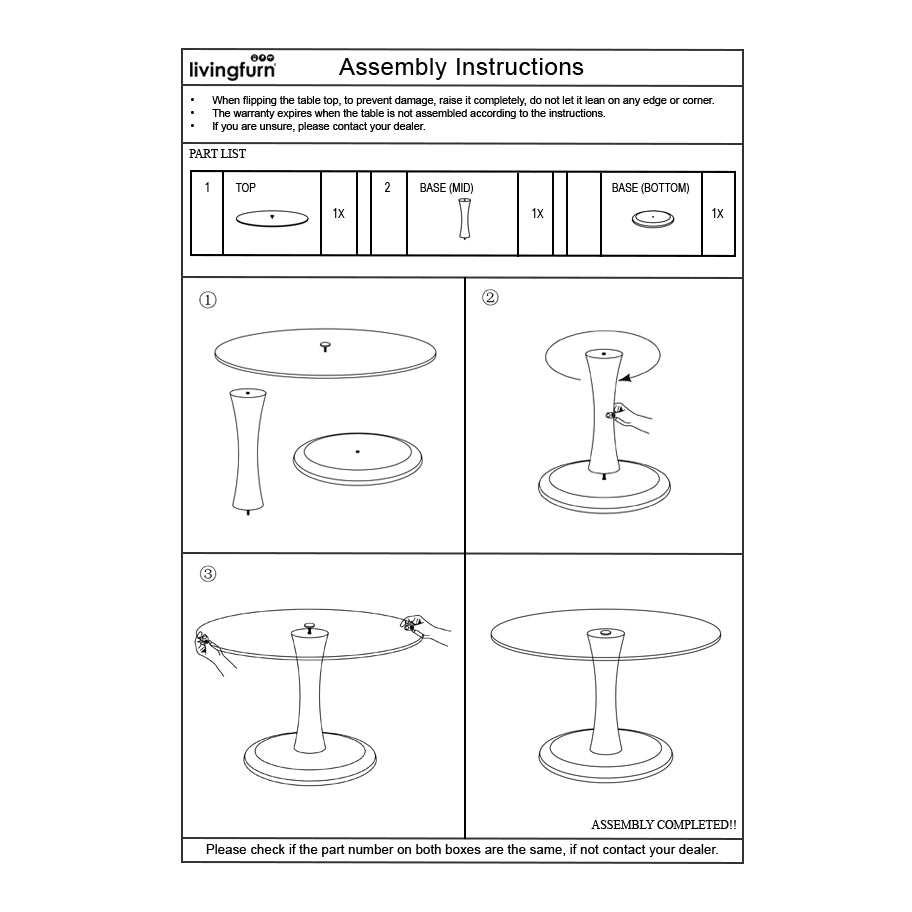 Eettafel Brix Faye Amandel 75 cm