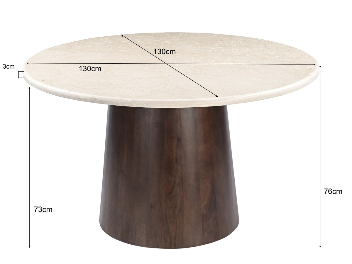 Eettafel Brix Bottecino Rond 130cm