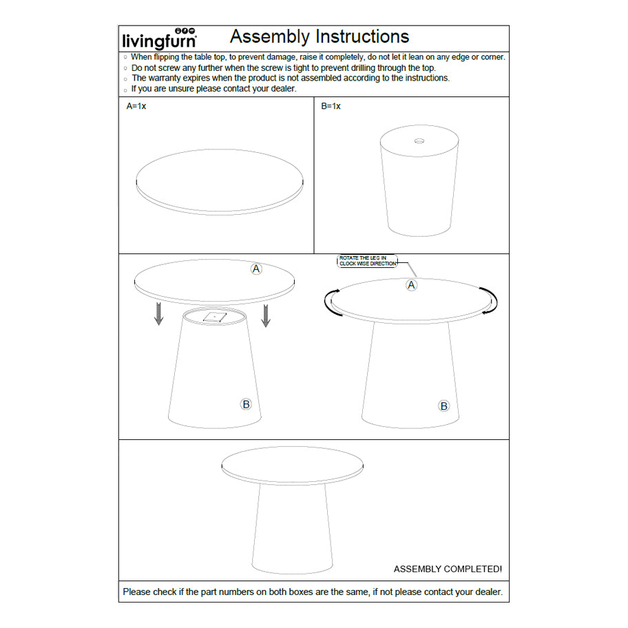 Eettafel Brix Bottecino Rond 130cm