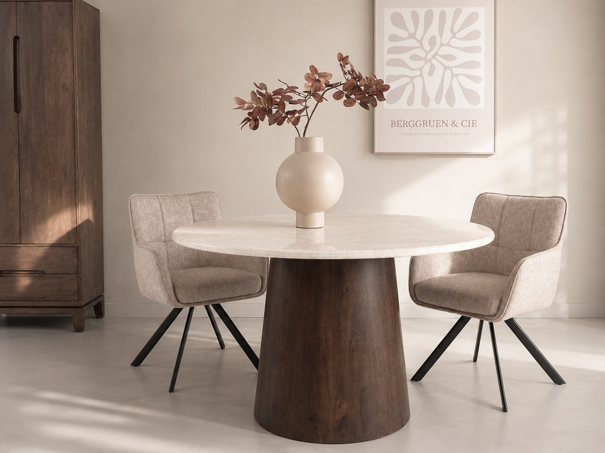 Eettafel Brix Bottecino Rond 130cm
