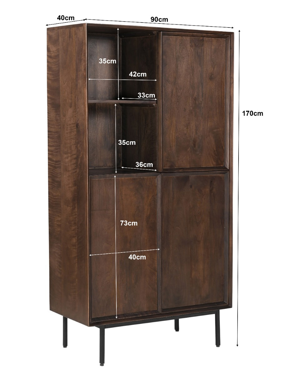 Wandkast Ravenstein bruin 90 cm