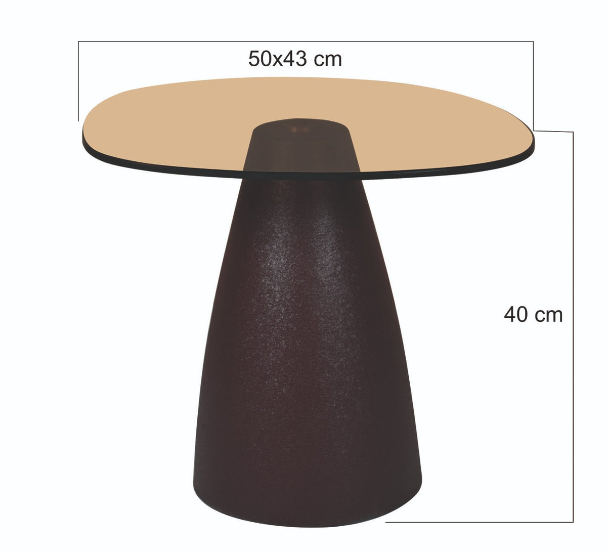 Salontafel Brix Mylon Bruin 50 cm