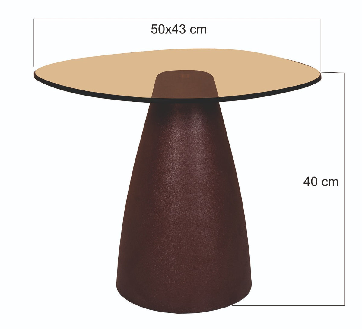 Salontafel Brix Mylon bordeaux 50 cm