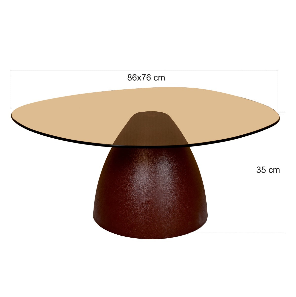 Salontafel Brix Mylon bordeaux 86 cm