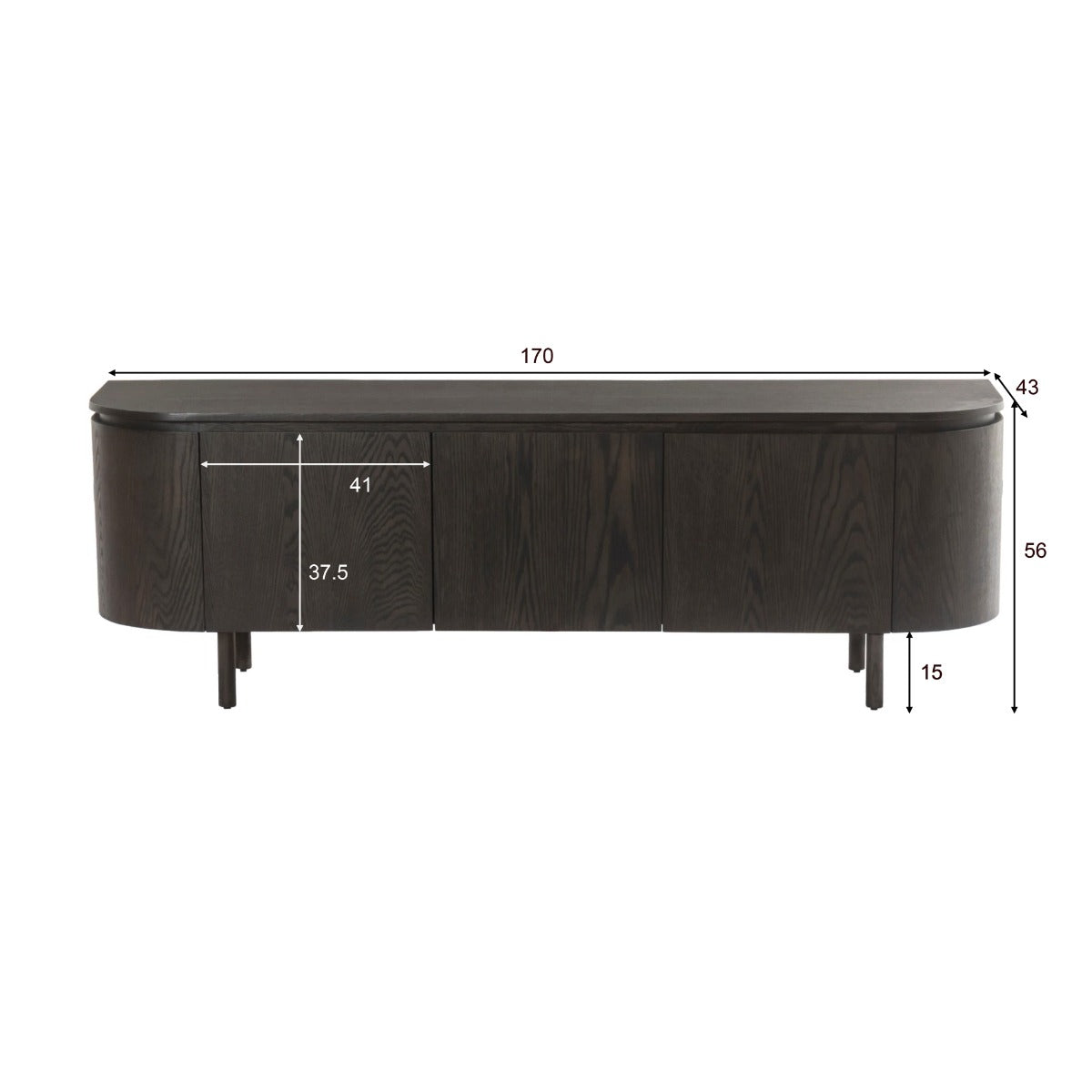 TV-meubel Tobago Espresso 170 cm