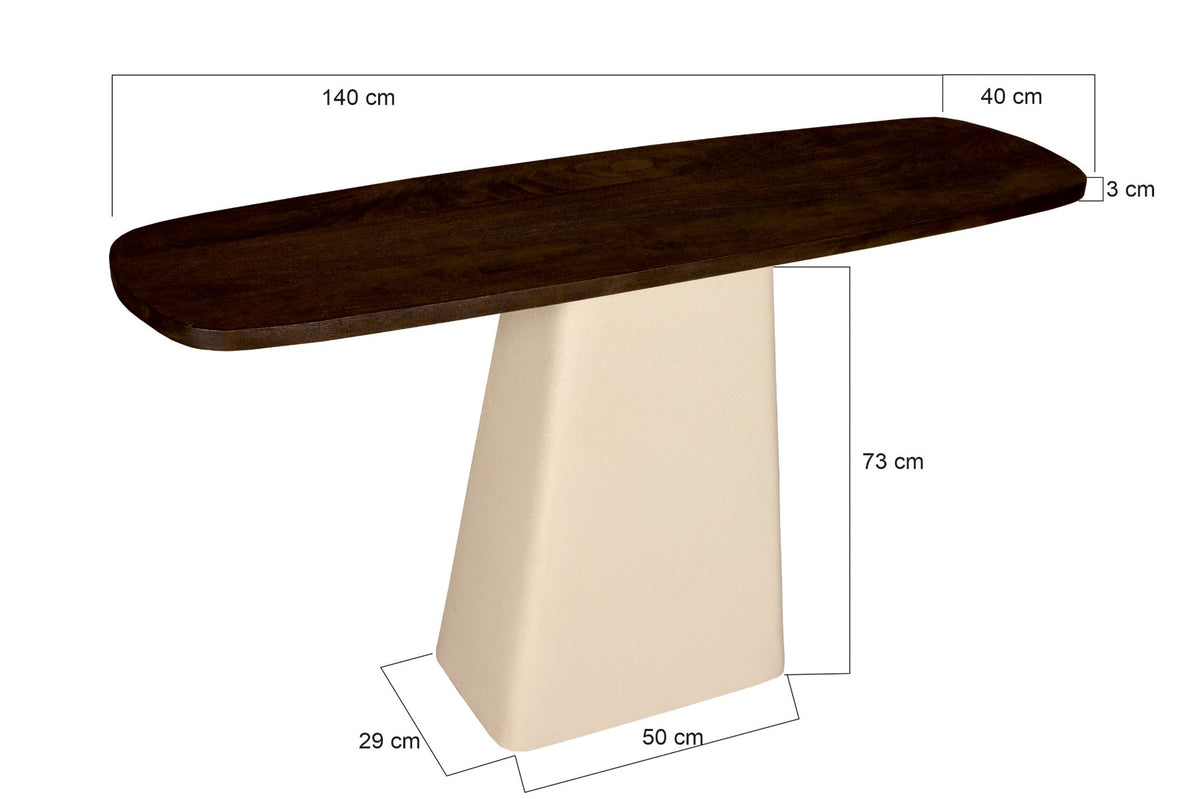Bijzettafel Brix Bruin 140 cm - Wandtafel