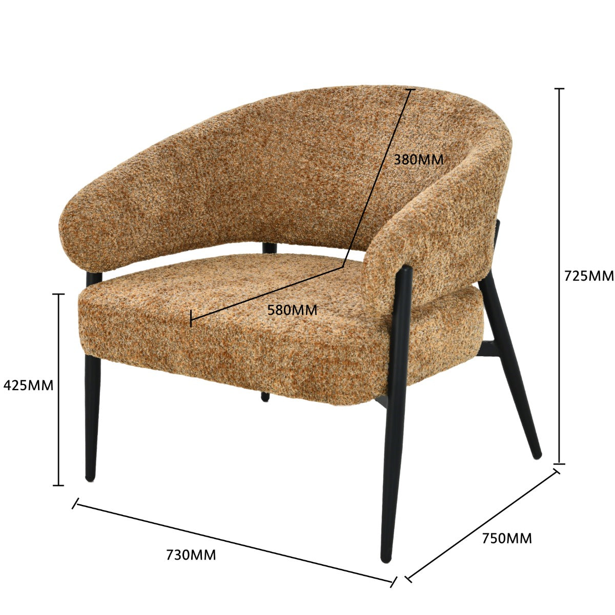 Fauteuil Dilan Venga cognac
