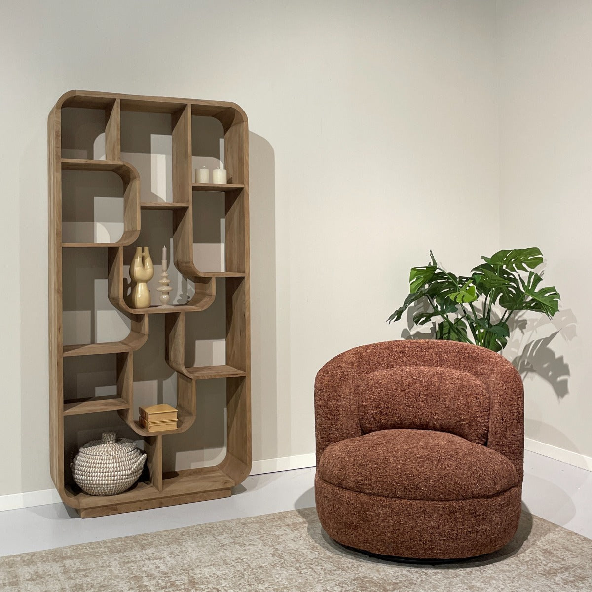 Draaifauteuil Britt bordeauxrood