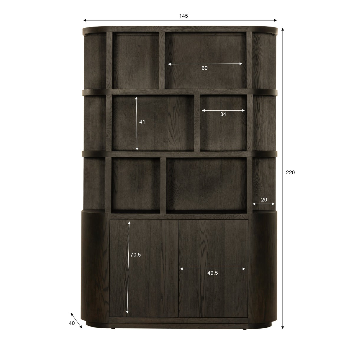 Wandkast Novero Espresso 145 cm