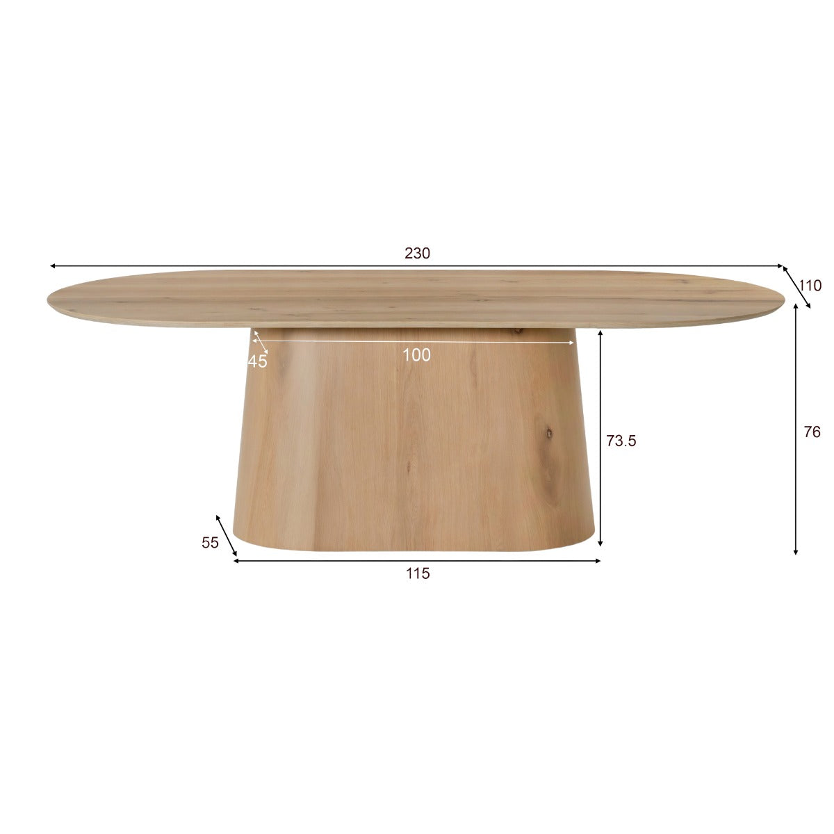 Eettafel Novero 230 cm