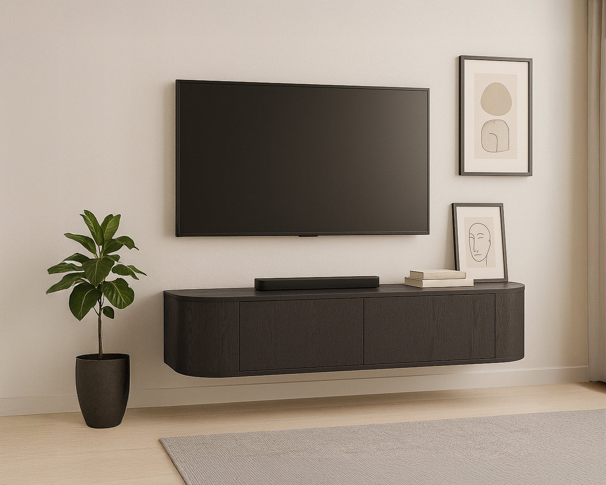 TV-meubel Novero espresso zwevend 140 cm