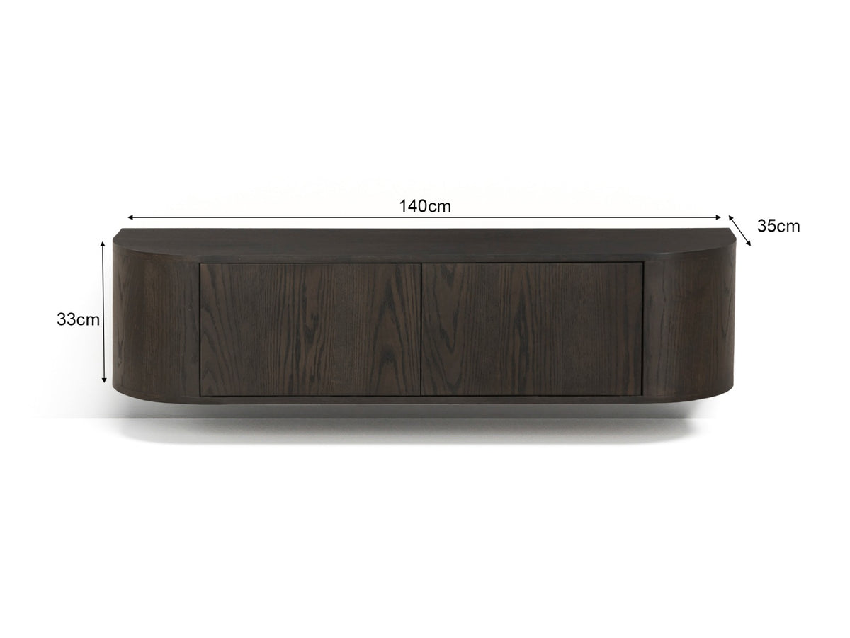 TV-meubel Novero espresso zwevend 140 cm