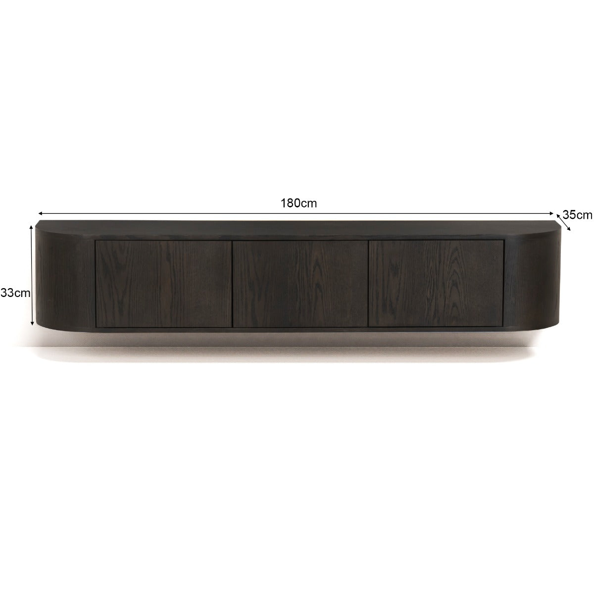 TV-meubel Novero Espresso Zwevend 180cm