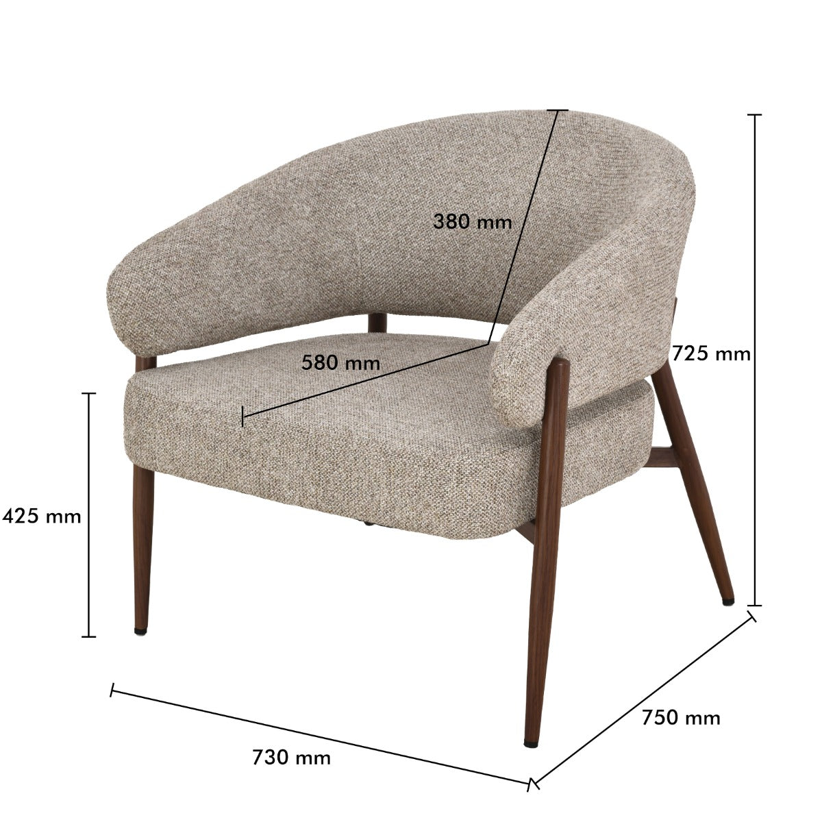 Fauteuil Dilan Hush Walnoot