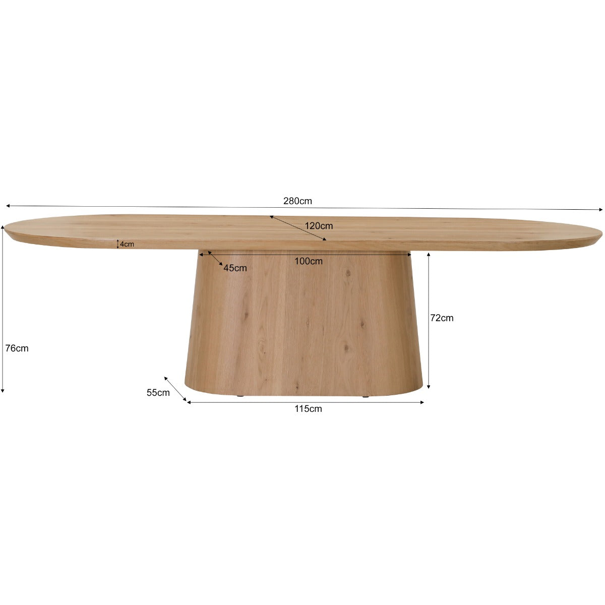 Eettafel Novero 280 cm