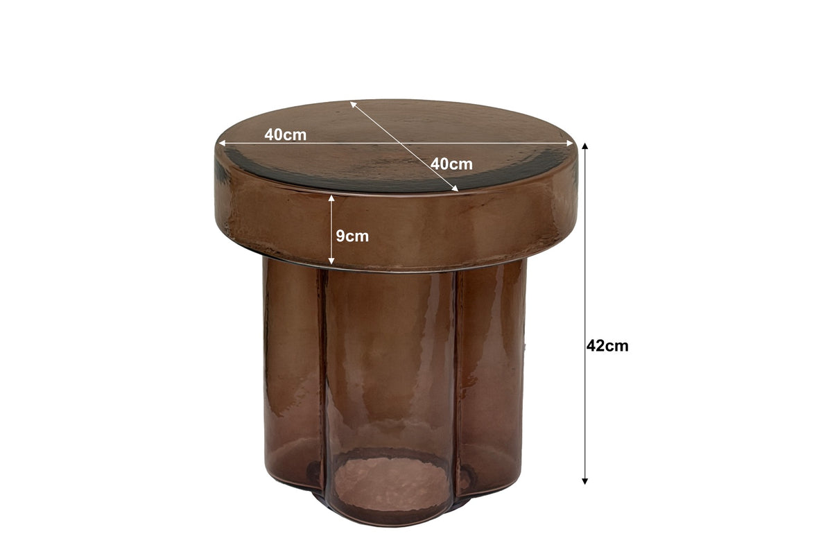 Bijzettafel Brix Lio Rookbruin 40 cm