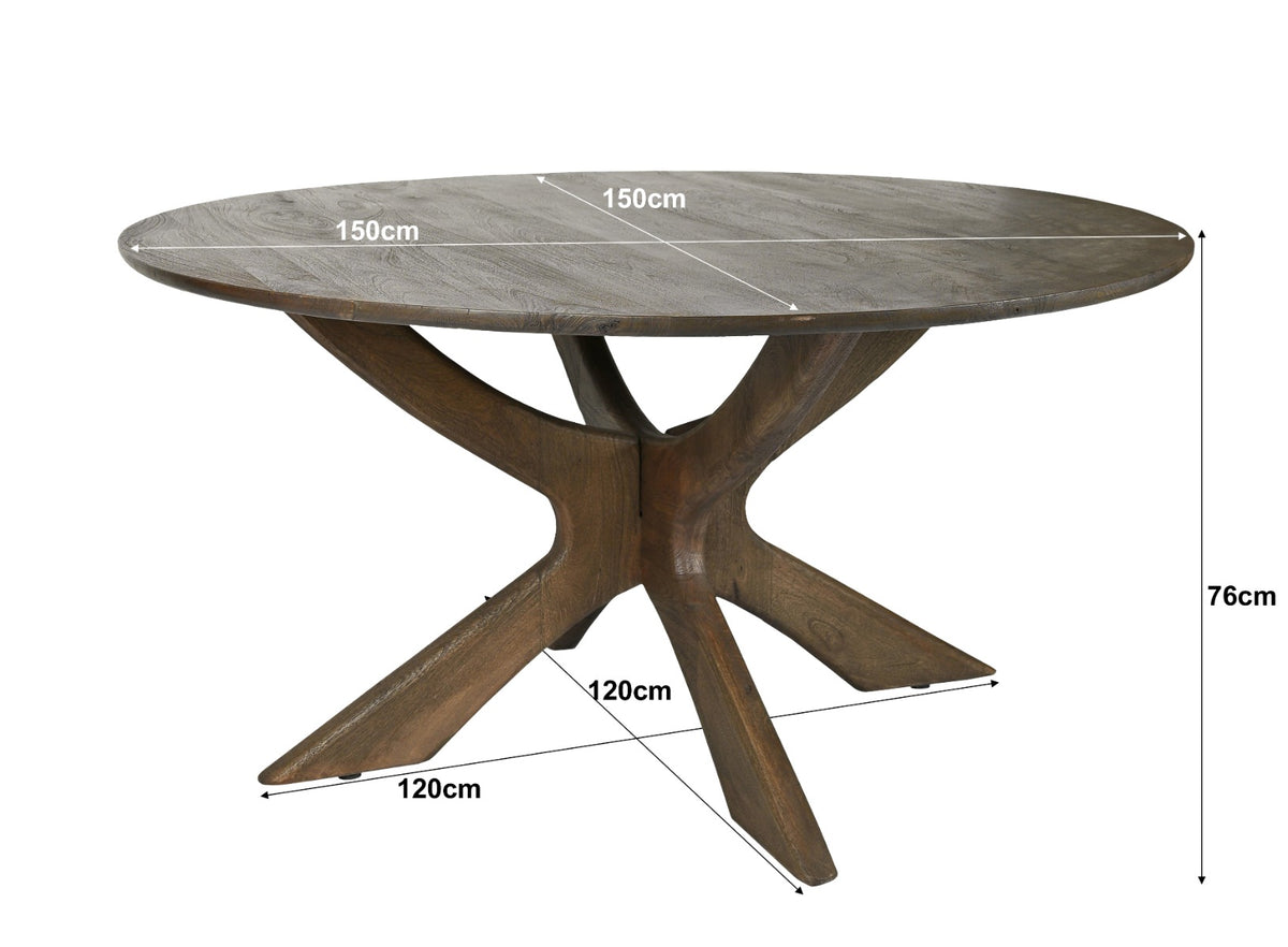 Eettafel Brix Montreaux Rond Bruin 150cm